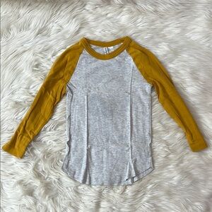 Raglan Sleeve Shirt - Mustard and Gray